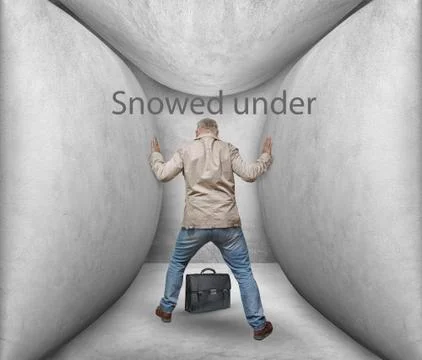 The man in the room, symbolizing the problems and difficulties Stock Photos