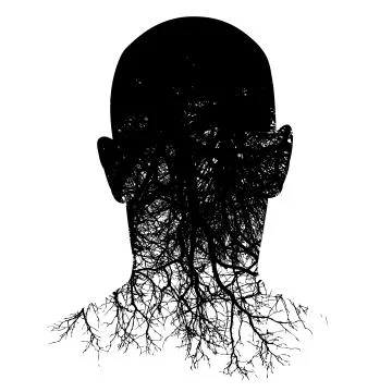 Man with roots Stock Illustration