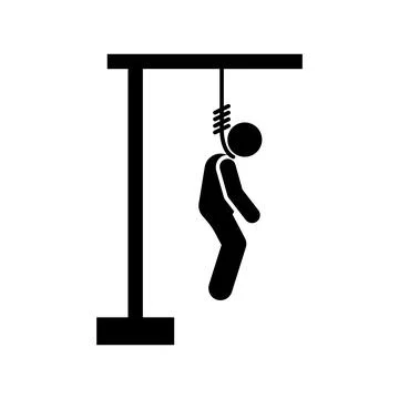 Man rope kill dead suicide icon. Element of pictogram death illustration Stock Illustration