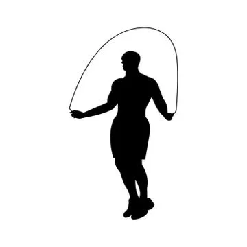 Man rope skipping Illustrazione stock