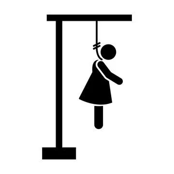Man rope suicide dead killing icon. Element of pictogram death illustration Stock Illustration