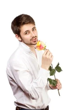 Man with rose Stock-Fotos