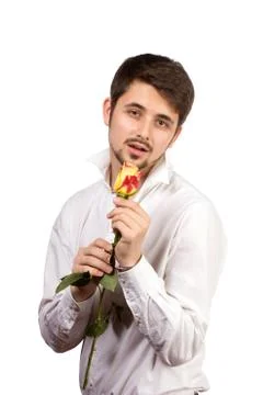 Man with rose Foto stock