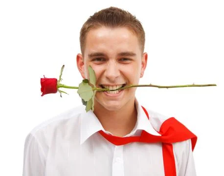 Man with rose Stock Photos