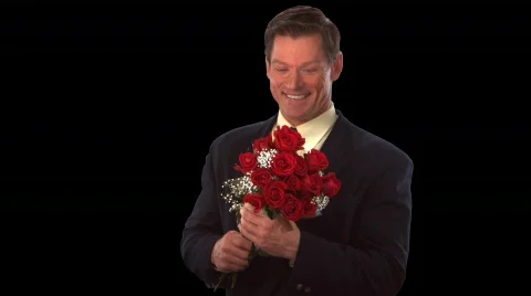 Man with Roses Stock Footage 754274