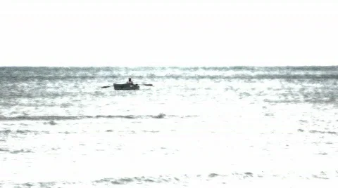 A man in a rowboat Stock Footage 843122