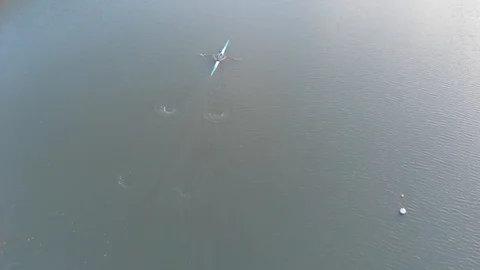 Man rowing aerial Video stock 106537269