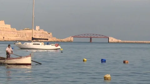 Man rowing a boat 스톡 동영상 70806938