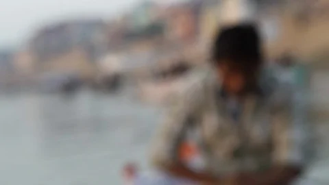 Man rowing boat Stock Footage 94570416