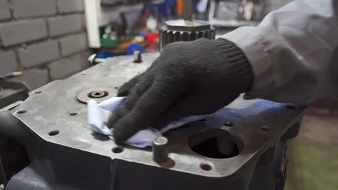 Man rubs the engine Stock Footage 102867237