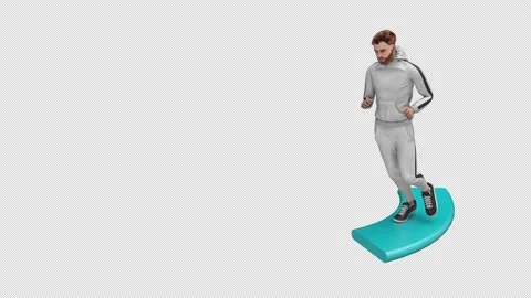 Man run around circle - 3d render looped with alpha channel. Stock Footage 170244812