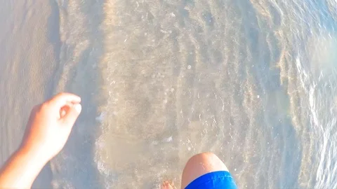 MAN RUN ON BEACH SLOW MO Stock Footage 112103790