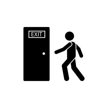 Man, run, exit icon. Simple pictogram of human and fire icons for ui and ux Stock Illustration