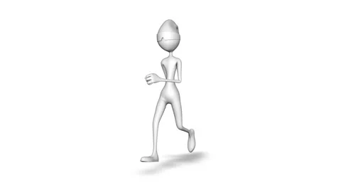 Man Run Loop on White Background Video stock 154347470