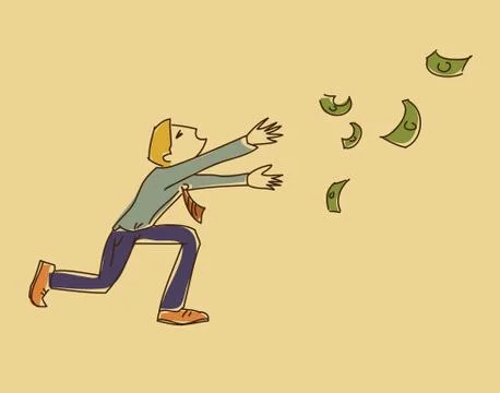 Man run for money vector illustration follow Stock Illustration