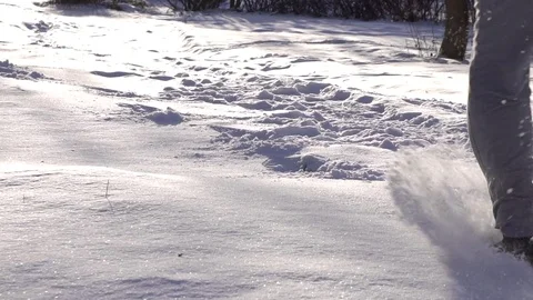 Man on a run in the winter Video stock 84257628