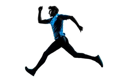 Man runner sprinter jogger silhouette Stock Photos