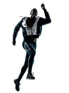 Man runner sprinter jogger silhouette Stock Photos