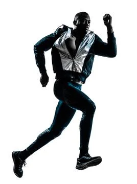 Man runner sprinter jogger silhouette Stock Photos