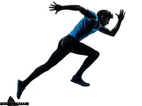 Man runner sprinter  silhouette Stock Photos