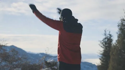 Man runner warm up in the mountains Stock Footage 170650415