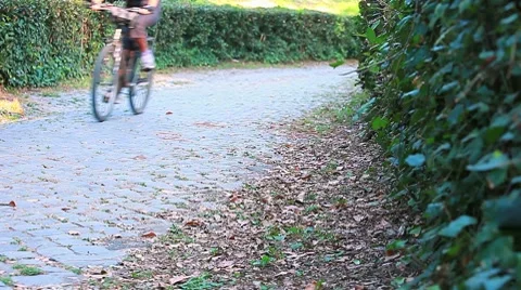 Man running with a bike Stock Footage 8568055