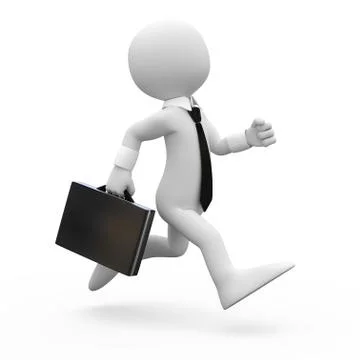 Man running with a briefcase in hand Stock Illustration
