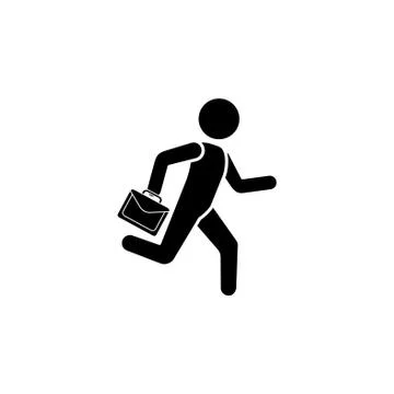 A man is running with a briefcase Stock Illustration