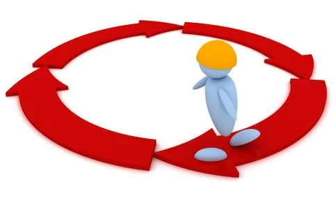 Man running in a circle Stock Illustration