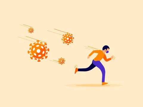 Man-running-A-corona Stock Illustration