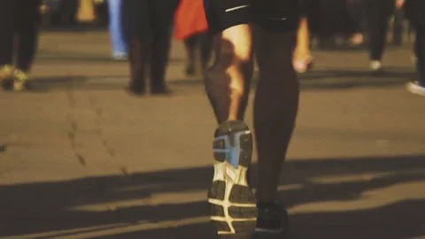 Man running in the crowd Stock Footage 76735263