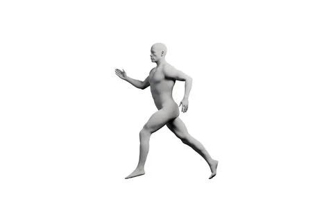 Man running dynamic studio side view 스톡 일러스트