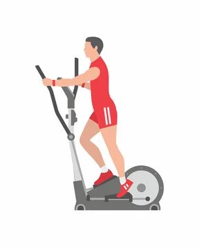 Man running on elliptical machine Stock Illustration