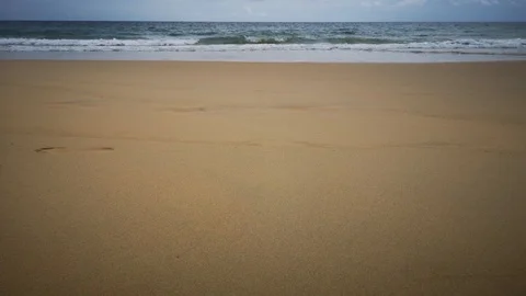 Man running evening jogging on the beach Stock Footage 119862607