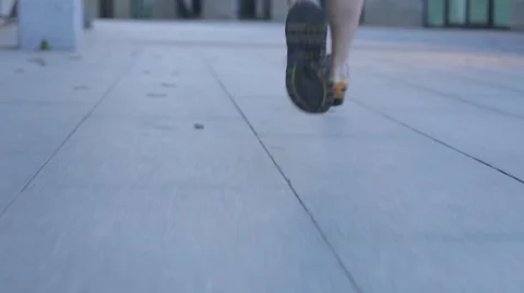 Man running feet close up Stock Footage 60057165