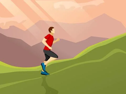 Man Running Flat Icon Stock Illustration