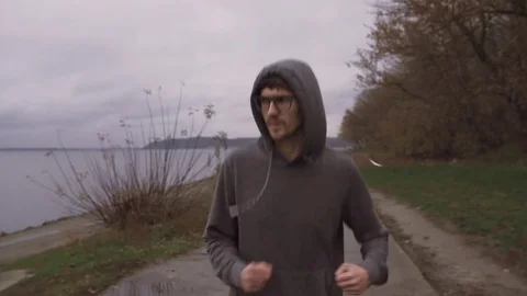 The man is running Stock Footage 82425863