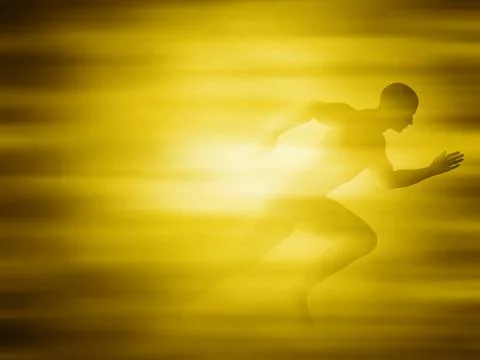 Man running for gold Stock Illustration