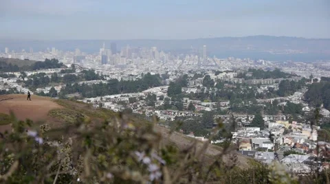 Man Running on Hill Stock Footage 47489385