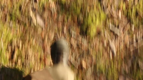 Man running legs in forest motion Stock Footage 48883247