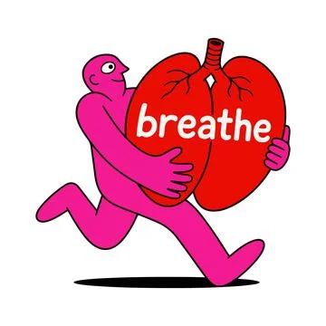 Man Running with Lungs Stock Illustration