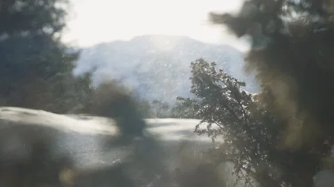 Man running at the mountain with snow Stock Footage 170609925