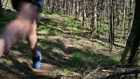 Man running on mud track. Stock Footage 131514491