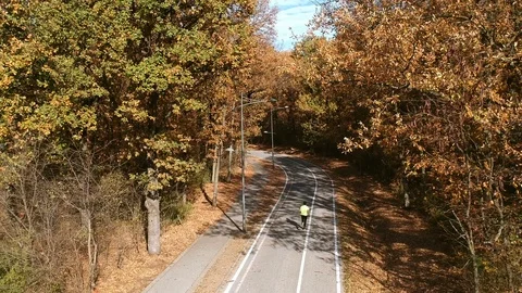 Man  running in the park Stock Footage 97817674