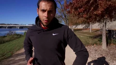 Man Is Running With Rage Stock Footage 143649518