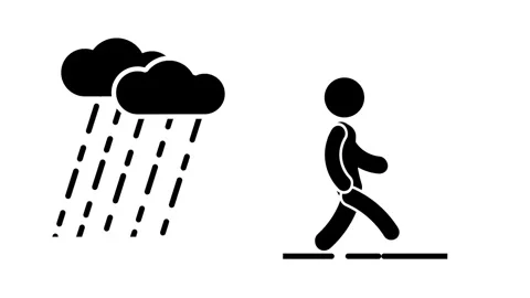 Man Running in Rain Stock Footage 335671830