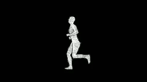 Man running - Rotoscoping technique animation Stock Footage 22111291