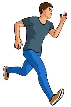 Man Running Runner isolated on Transparent Background Vector Illustration Stock Illustration