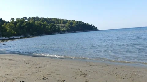 Man Running on the Sandy Beach Slow Motion Stock Footage 54916317