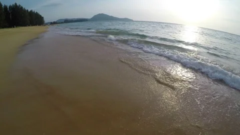 Man running into the sea Stock Footage 84430024
